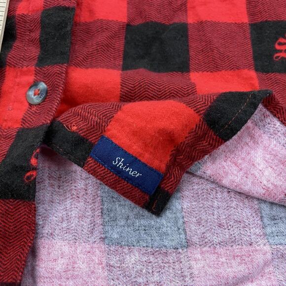 Magellan x Shiner Flannel Shirt Womens XXL Buffalo Plaid Red Black Cabincore - Picture 11 of 16